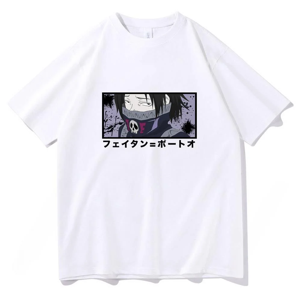 Japan 100% Cotton Anime Hxh Feitan Graphic Print Tshirt Men Women T Shirts Daily Casual Loose Tee Man Tops Male Punk Tee