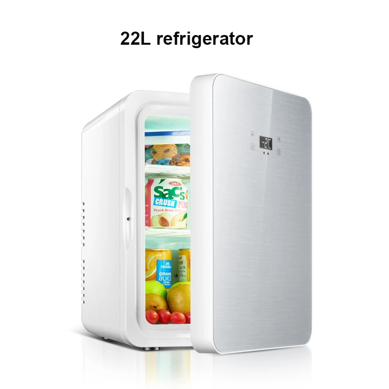 Refrigerador de coche de 22L, refrigerador de doble uso, almacenamiento de frutas y alimentos, gran capacidad, refrigeración del hogar