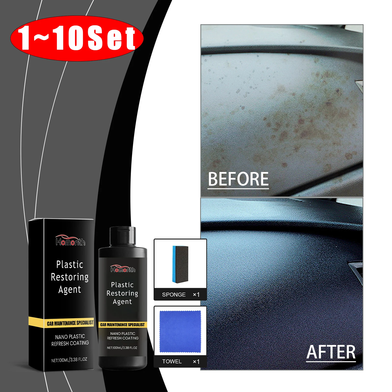 Car Interior Refreshing Agent Auto Plastic Rubber Leather Cleaning Stain Remover Nano Maintenance Liquid Car Polishing Cleaning