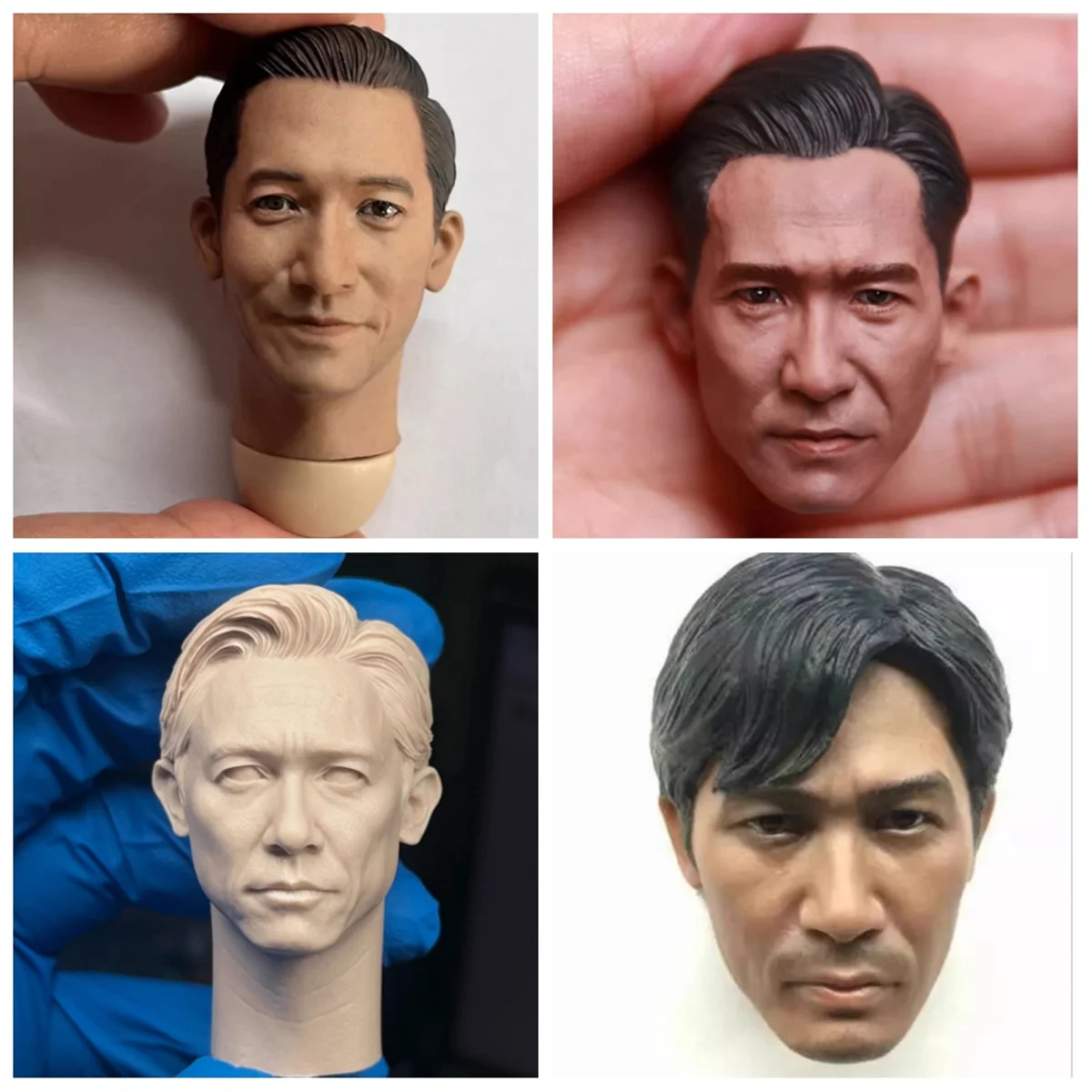 Tony Leung Chiu Wai Male Head Carving Star  Toys  NO Neck Actor Soldier Unpainted /painted  Model 1/6 Scale Action Figure Body