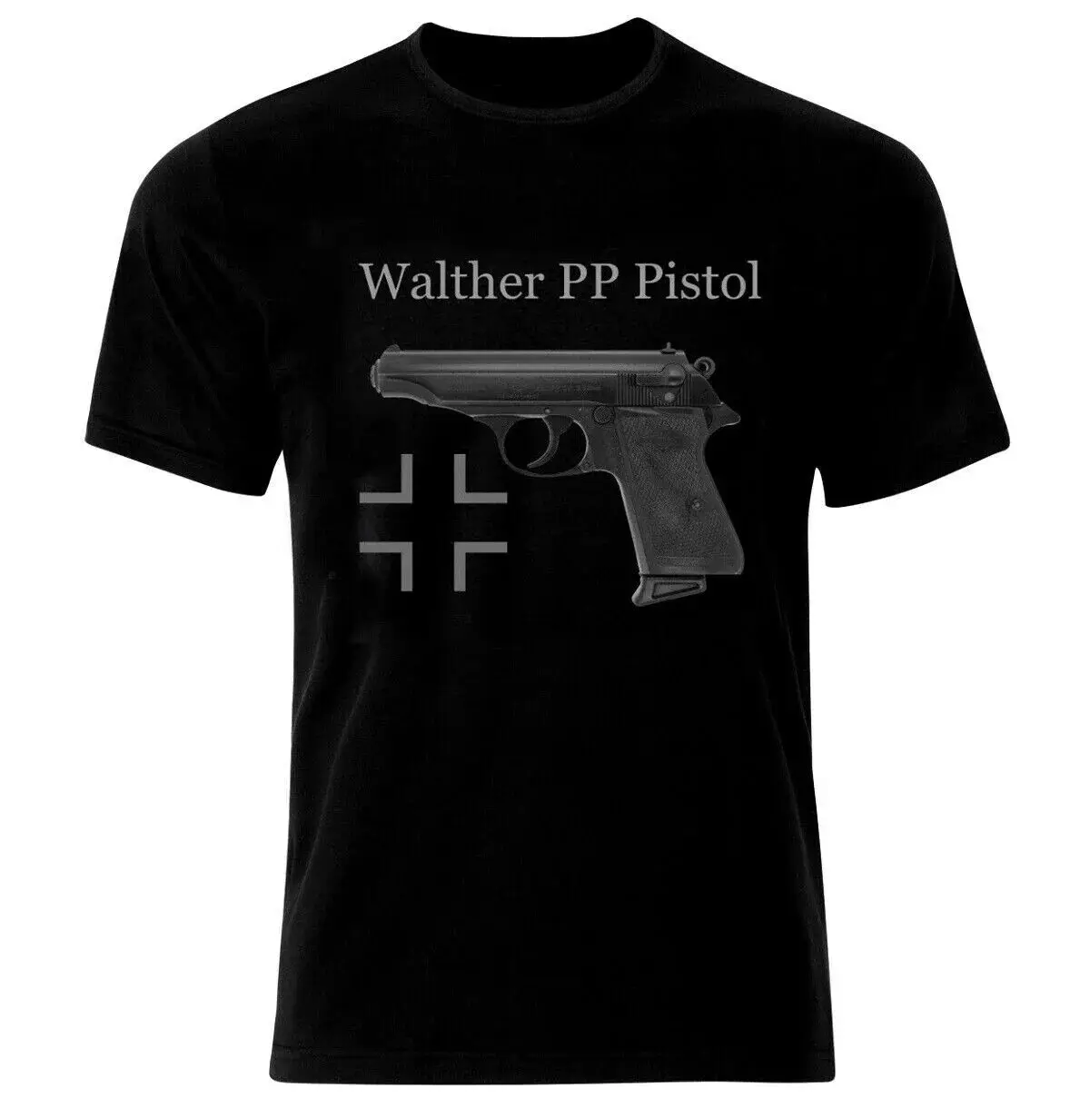 Germany Walther PP Pistol. Wehrmacht Military Handgun T-Shirt Short Sleeve 100% Cotton O-Neck T Shirt