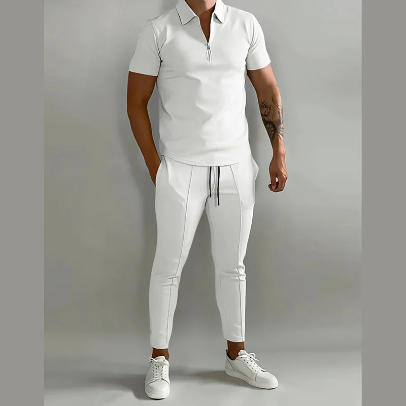 Europe And The United States Cross-border Men\'s Suit Slim Short-sleeved Trousers Casual Sports Suit