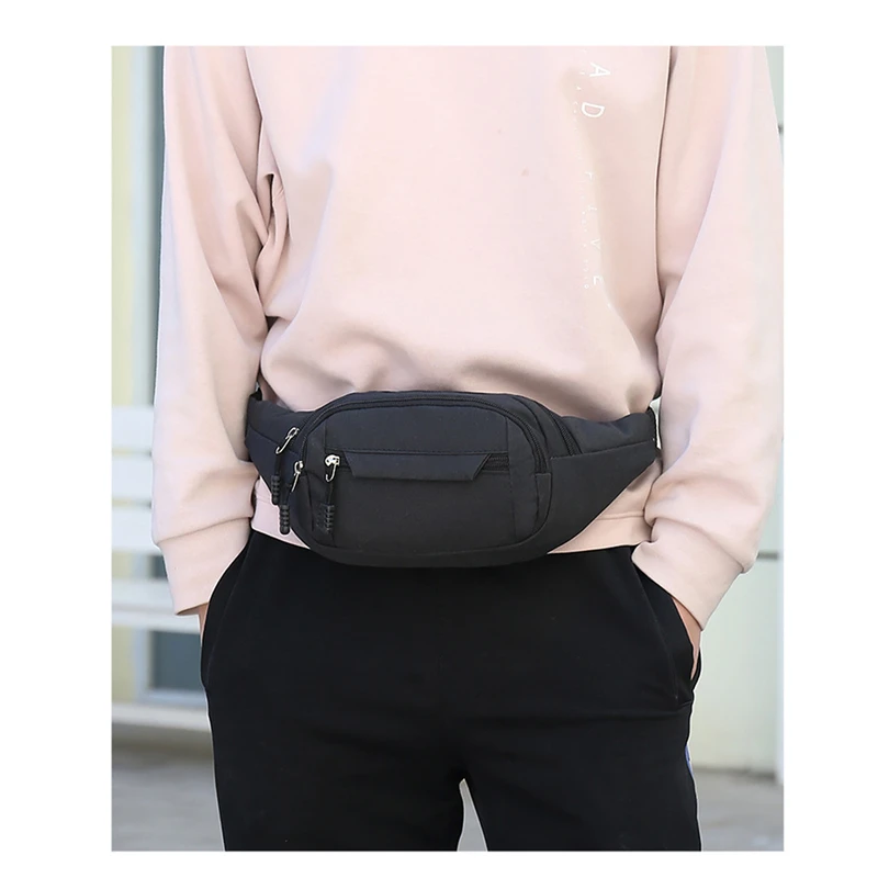 Fashion Men Women Waist Bag Casual Fanny Pack Purse Large Phone Belt Bag Pouch Canvas Outdoor Travel Phone Bag Banana Hip Bags