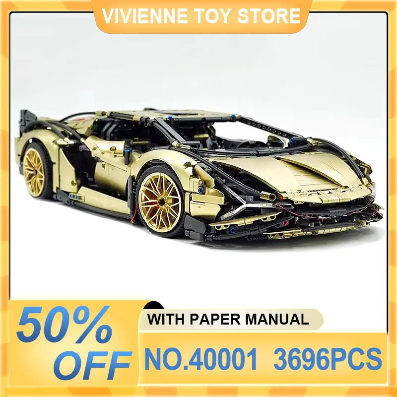 

New MOC 81996 Technical Car Compatible 42115 Plating Gold Purple Hypercar Model Building Blocks Bricks Puzzle Toy Christmas Gift