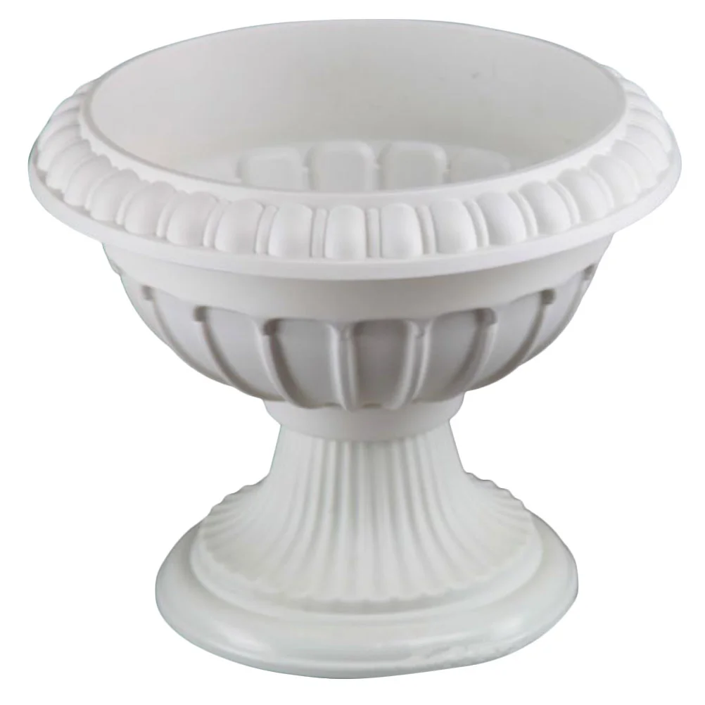 

Roman Flower Pot Column Resin Wedding Road Lead Porch Front Door Deck Balcony Decorative Vintage Planter Urns Retro