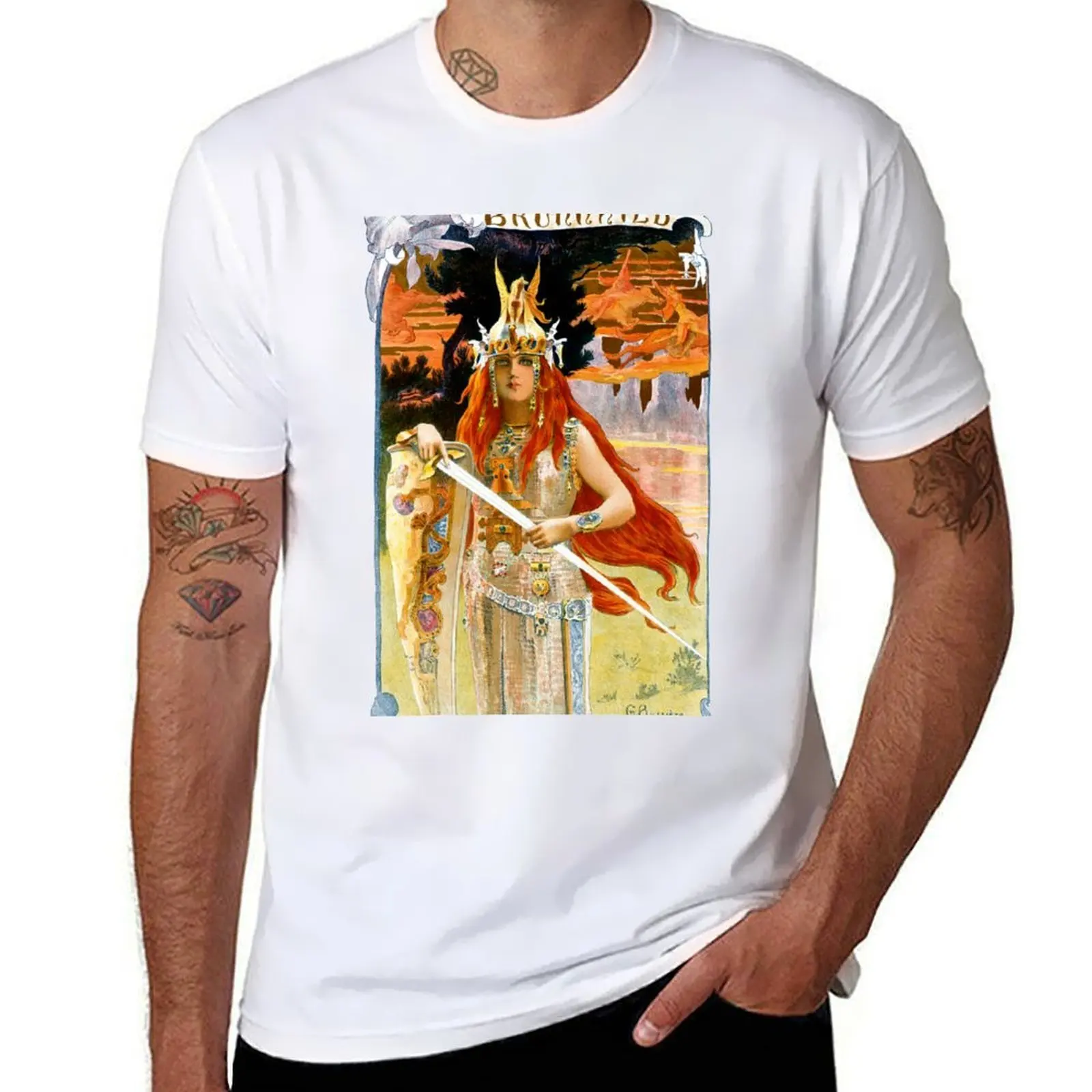 

Gaston Bussiere Brunhilde Brunnhild Bussière T-Shirt man t shirts cotton black cotton t-shirt plain for man package T-Shirt