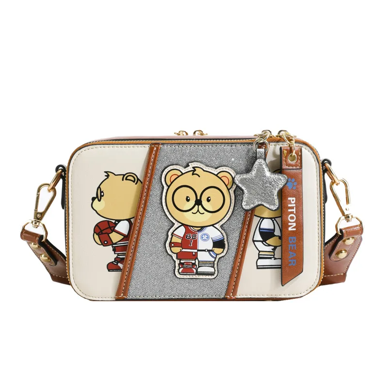 Imagem -05 - Beibaobao 2024 Novo Ombro Único Crossbody Bolsa de Moda Feminina Casual Urso Bolsa Feminina Cor Contraste