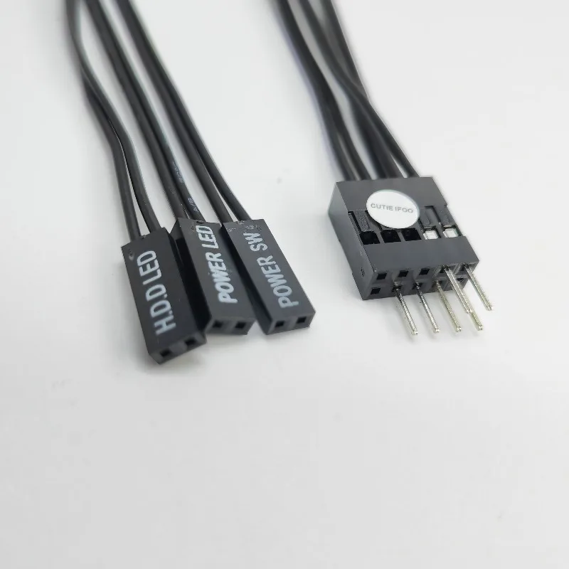 Motherboard Extension Power SW HDD LED + - Cable Double 6Pin Start Switch Cable Male Female Jumper Non-intel Front Panel Header