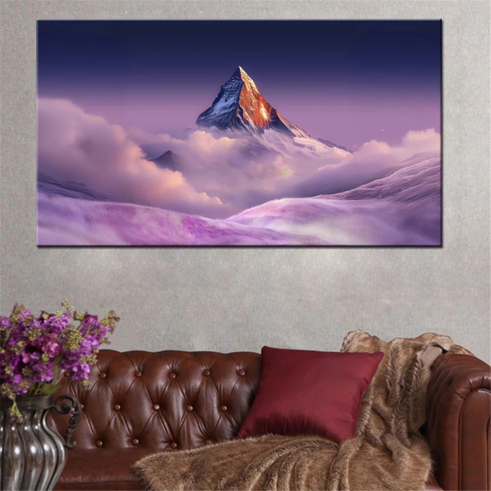 Canvas Wall Arts Poster And Picture Print Nature Mountain Peak Landscape Wallpaper Home Decor For Living Room Artwork Framework