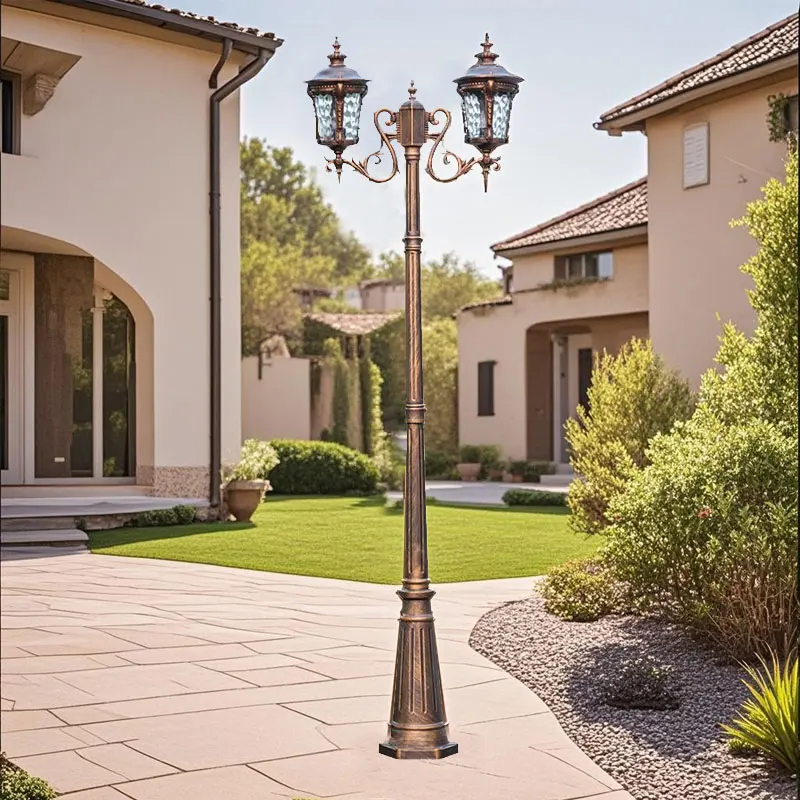 Landscape Lamp Household Retro Outdoor Courtyard Area Led High Pole Lamp Garden Villa Outdoor Waterproof Lawn Lamp ≈290CM
