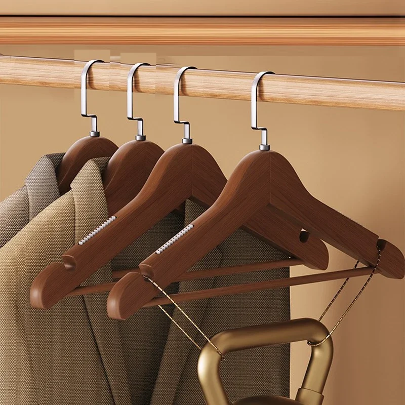 5pcs/lot Wooden Non-slip Hangers Solid Wood Hangers Clothing Store Wardrobe Wooden Clothes Hangers Home Clothes Rack