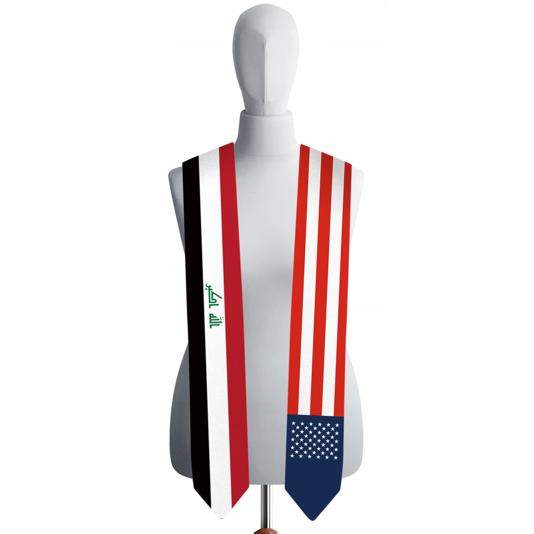 13x180cm USA And Iraq Flag Graduation Sash Bachelor Gown Accessory Graduation Sash Scarf