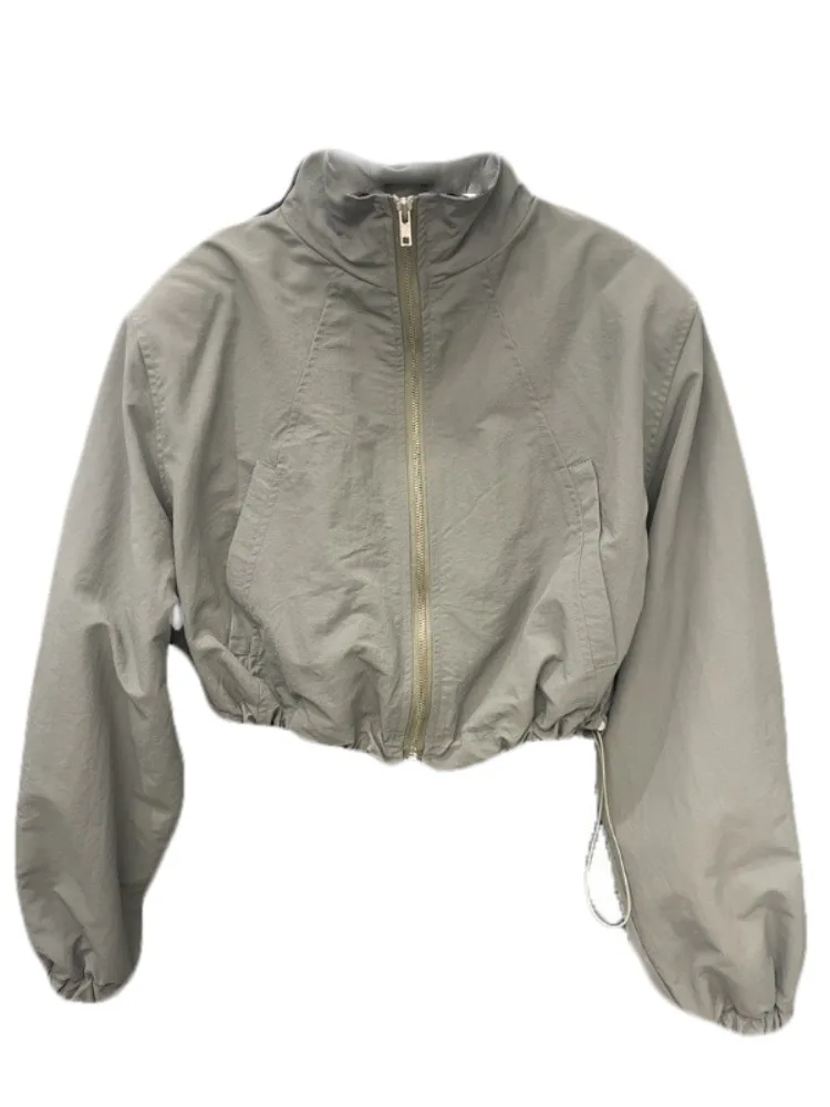 سترات الخريف 2025 امرأة كومة قطرة غامض الكفة قصيرة طول قابل للغسل عطلة نحى عدم التماثل عنابي الحرم الجامعي #5