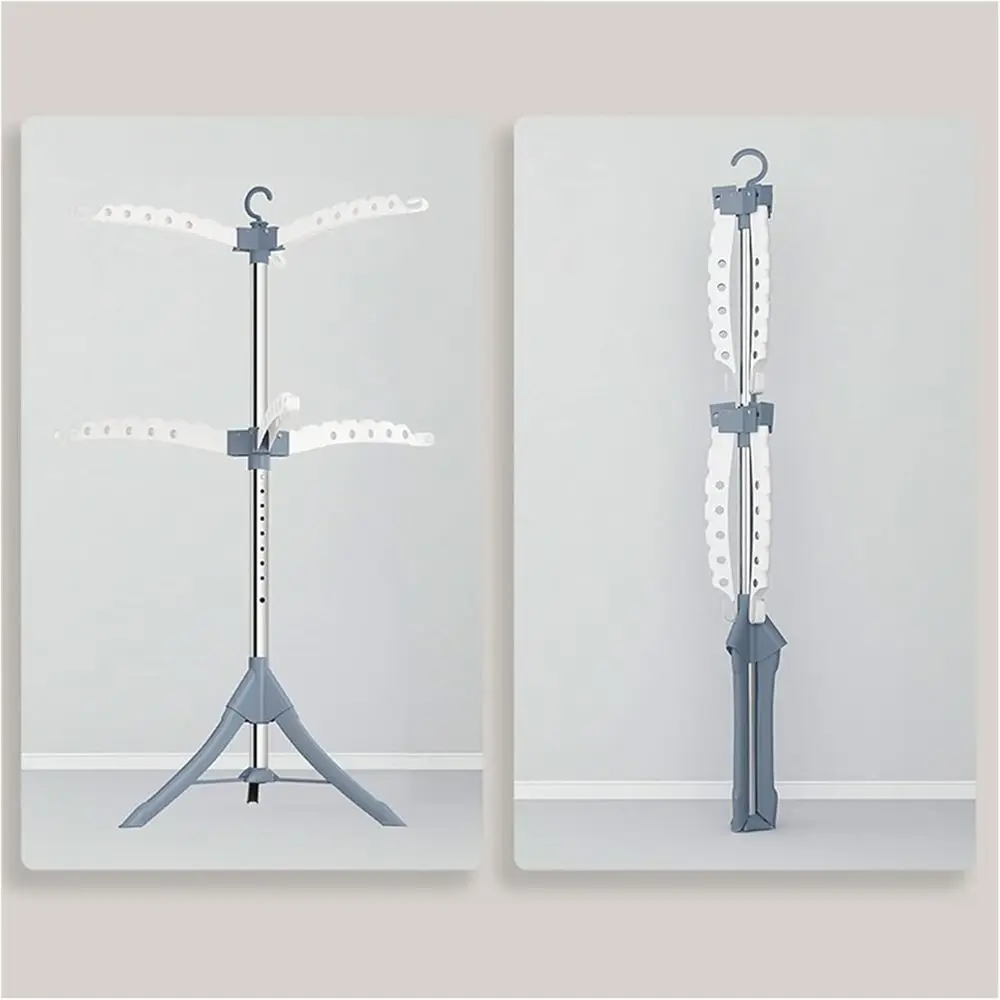 

Adjustable 2-Tier Stainless Steel Clothes Drying Rack with Sturdy Legs, Big Blue Mug Color