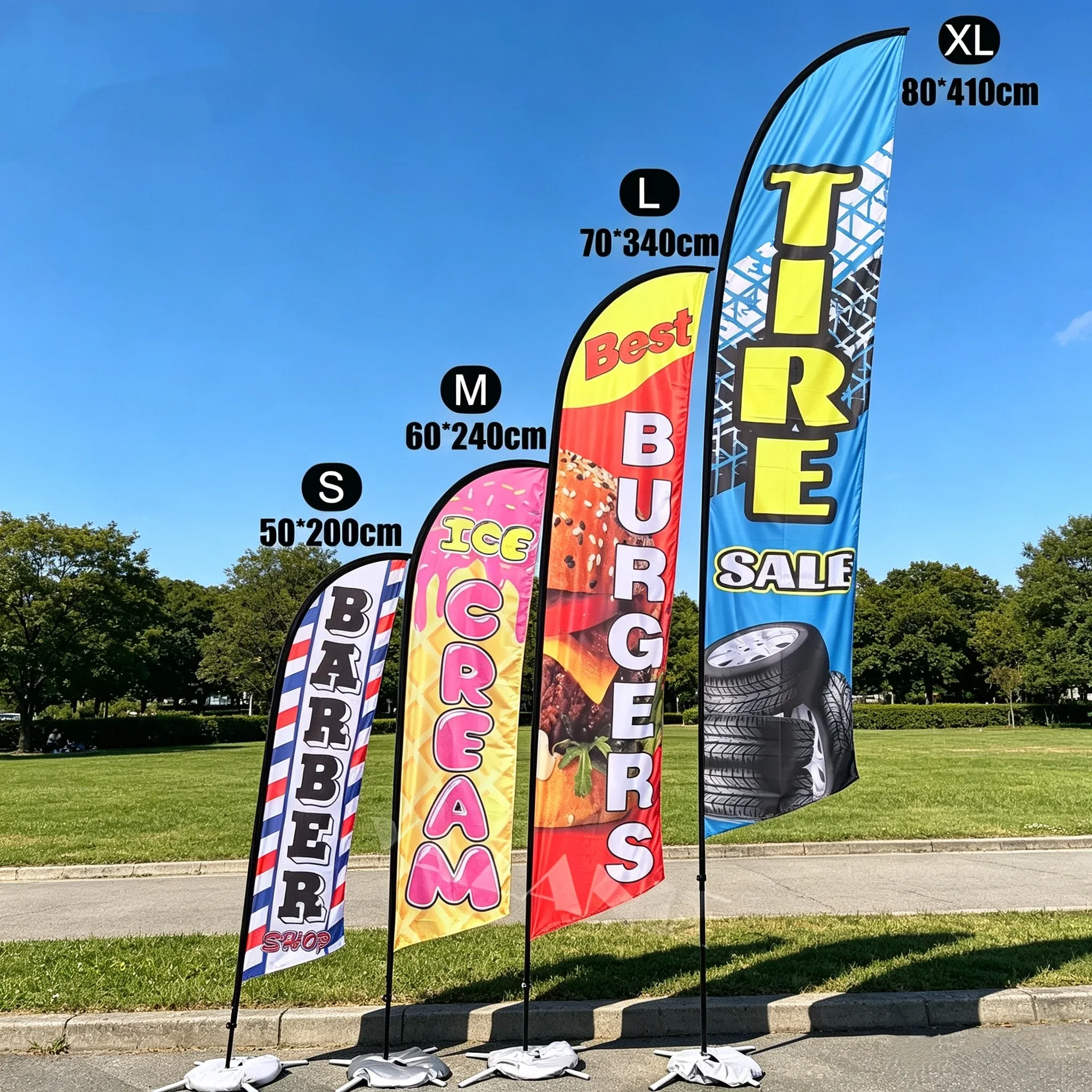 ExhibitionCustom Feather Flags with Pole BaseGround Spike Advertising Beach Feather Flag Teardrop for Outdoor Business Event