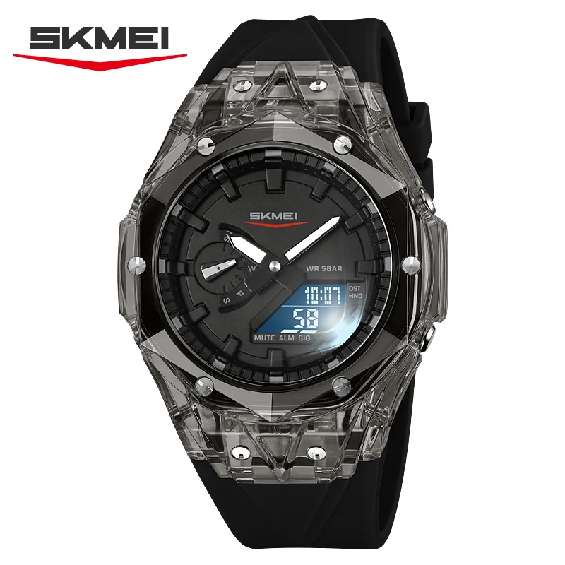 SKMEI 2411 Electronic Circle Fashion Men's Watch Summer Time Countdown Sports Digital Watch Waterproof Alarm Clock Reloj Hombre