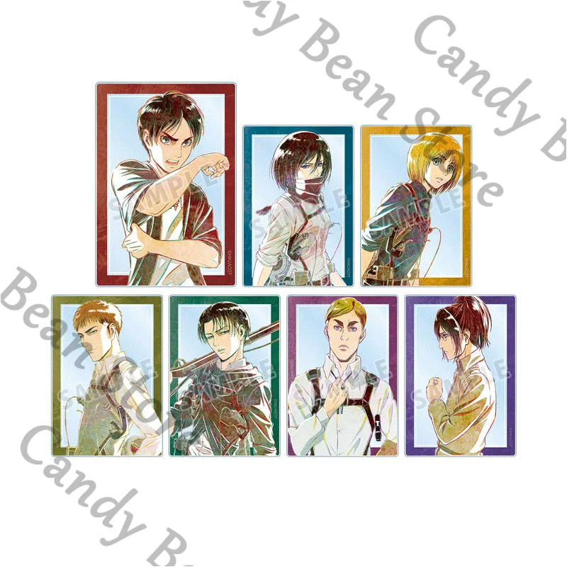 本物のアニメ進撃の巨人リヴァイ・アッカーマンハンジ・ゾーイ・アーウィン・スミスコスプレアニアートアクリルカード漫画透明カードクリスマス