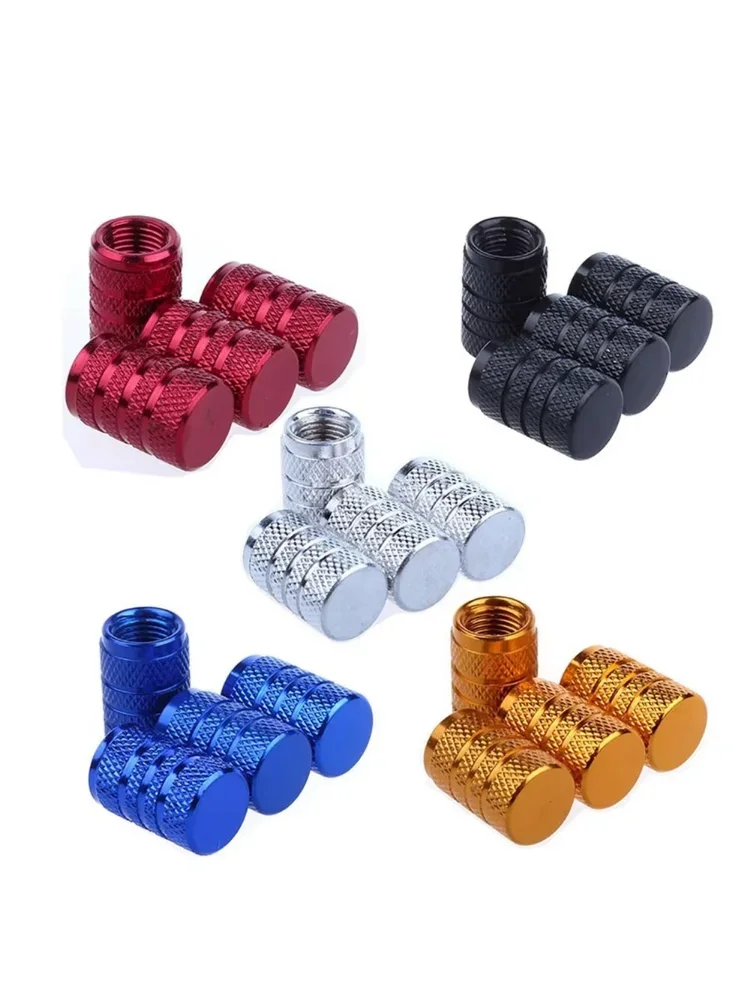 Capuchon de tiges de assujetd'opathie de voiture, style de moletage, aluminium, tige de roue, capuchon de assujetd'air, accessoires universels de voiture, 4 pièces