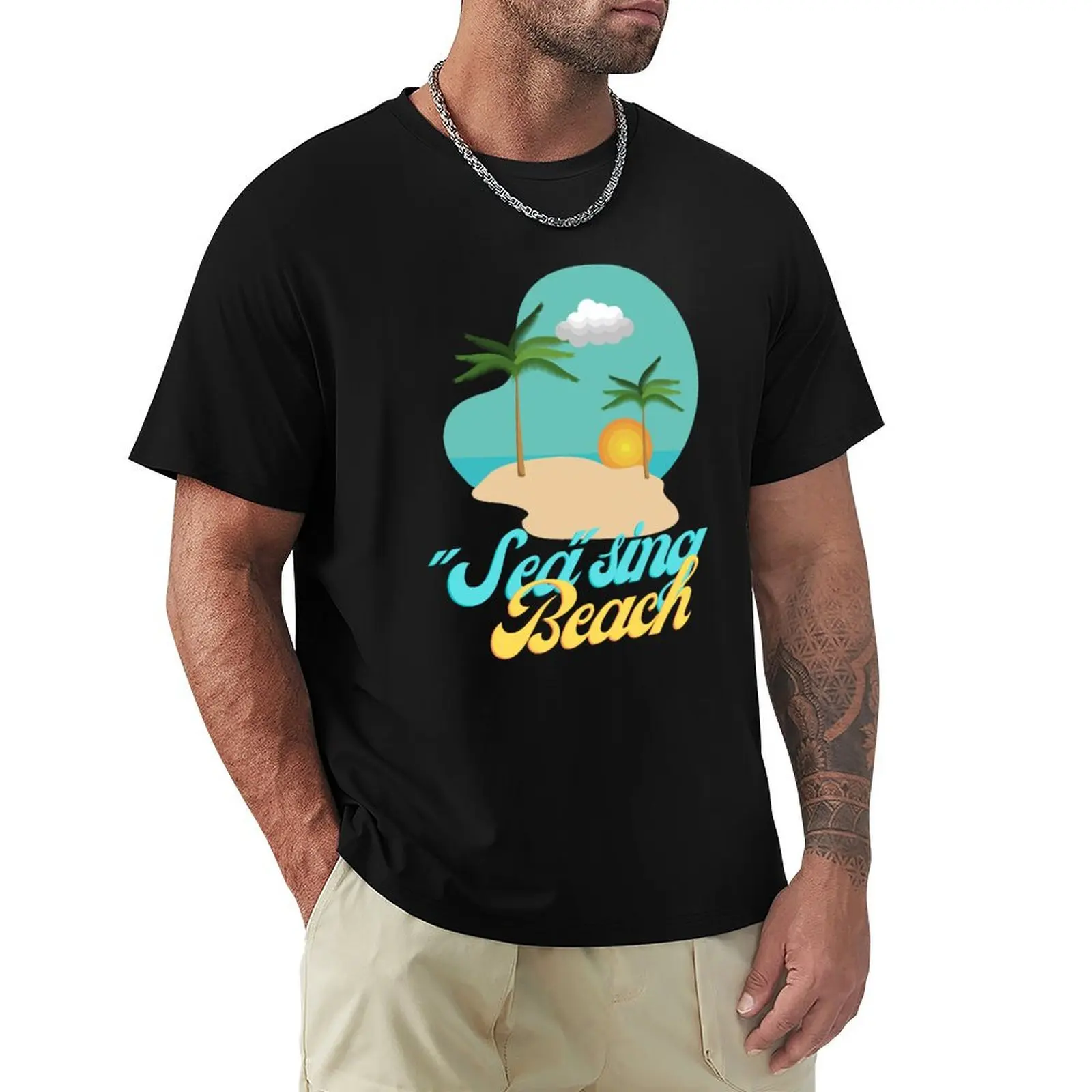 

Beach T-shirt cute tops tops Men's t-shirt