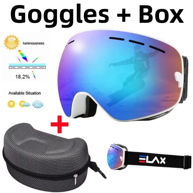 Double Layer Anti-fog Ski Goggles Snowmobile Mask Skiing Glasses Men Women Snow Googles Mountaineering Snowboard Sunglasses 스키고글