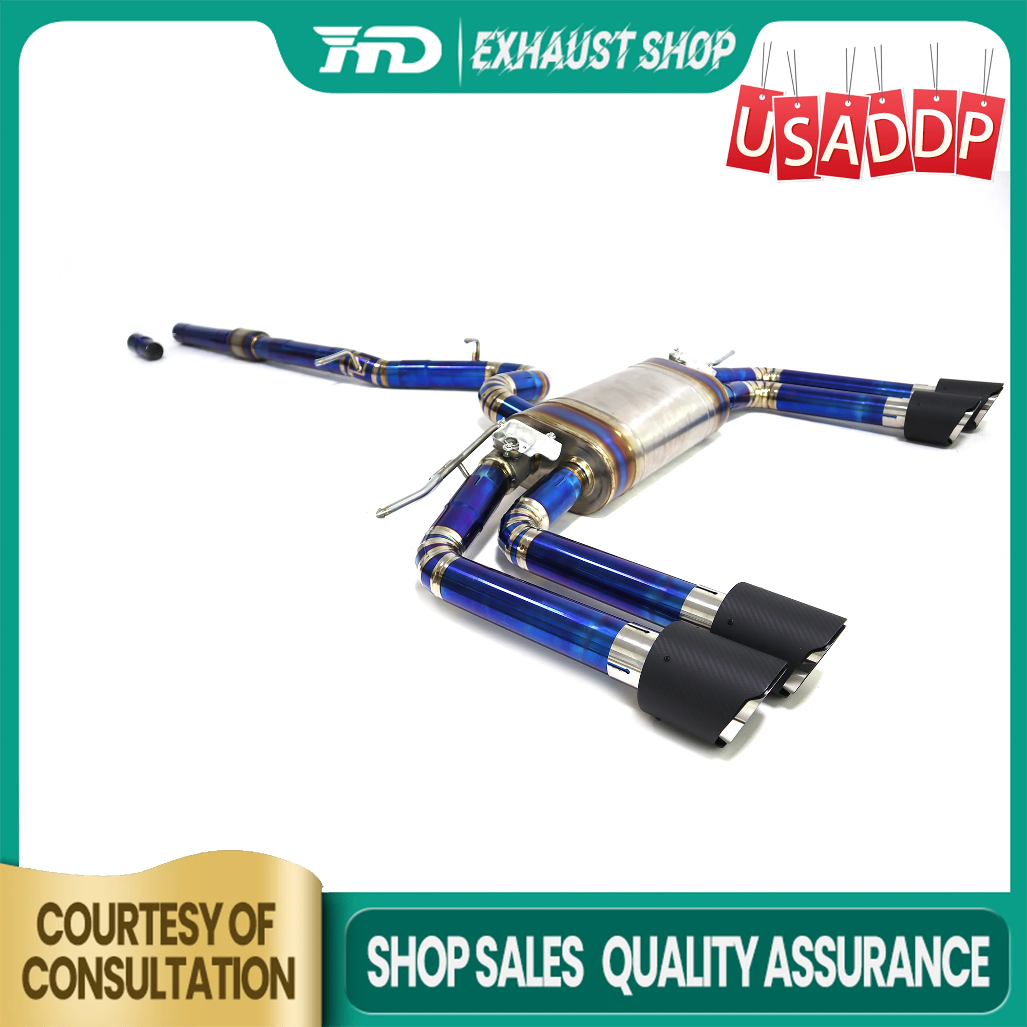 

HMD Exhaust Catback for Audi S3 2.0T Ti OEM Valve Muffler Tips Fully equipped Non-destructive installation