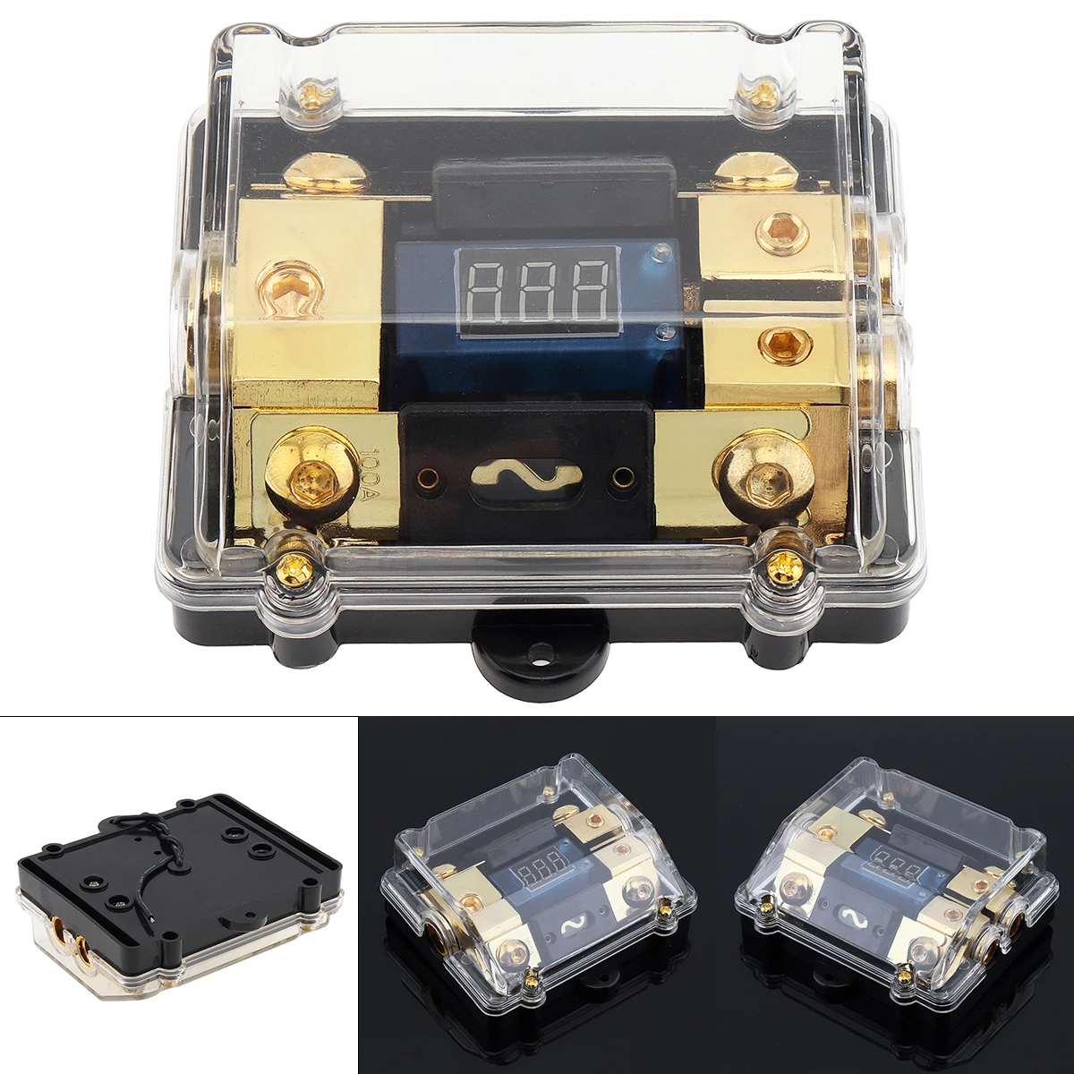 Universal Copper Plated Car Stereo Audio Power Fuse Holder with High-Definition Display for Car Boat and Other Vehicles Audio