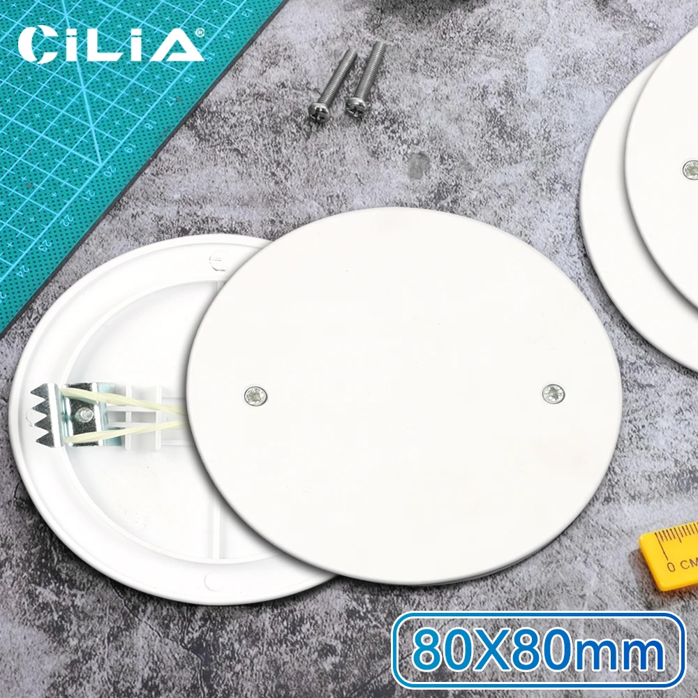 CILIA 1pc Round junction box cover, strong wear-resistant, PC material, white, 60*60mm and 80*80mm two specifications to cho