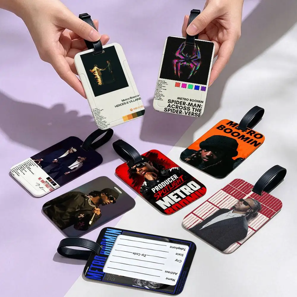 Pop Rap Singer Metro Boomin PVC Baggage Identification Tag Anti lost Information Card Holder Travel Suitcase Name Tag
