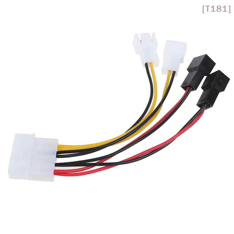 

[E]1pcs 4-Pin Molex To 3-Pin Fan Power Cable Adapter Connector 12v*2/ 5v*2 Computer Cooling Fan Cables For CPU PC Case Fan Cable