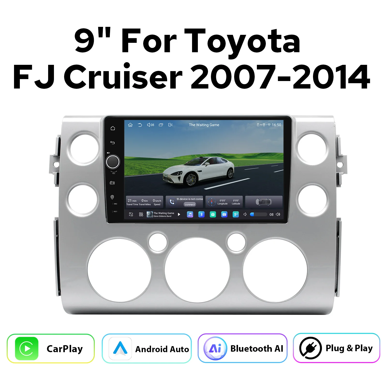 JOYING Android Car Stereo for Toyota FJ Cruiser 2007-2014 Radio Upgrade Wireless CarPlay Android Auto Head Unit GPS OEM JBL