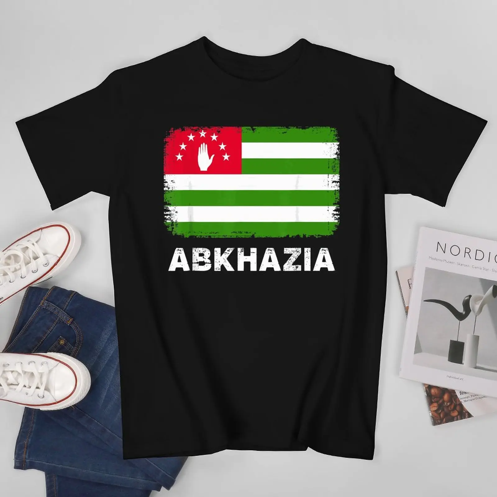More Design Men Tshirt Republic Of Abkhazia Flag Tees T-Shirt O-neck T Shirts Women Boys Clothing 100% Cotton