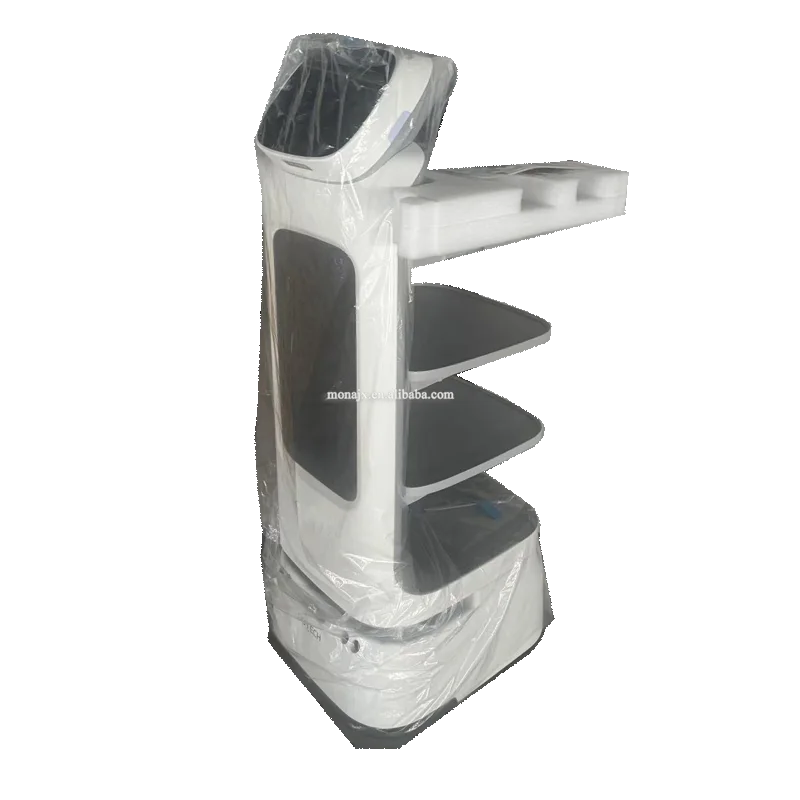 Робот-официант, обслуживание ресторана, доставка еды в помещении, с 4-мя подносами, легкий робот-официант для рекламы