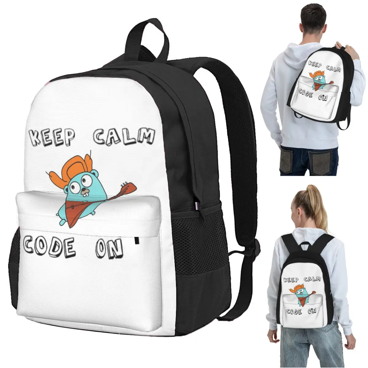 Keep Calm And Code On Backpack Student BookBag Kids School Bag Computer Shoulder Bags for Boys Girls