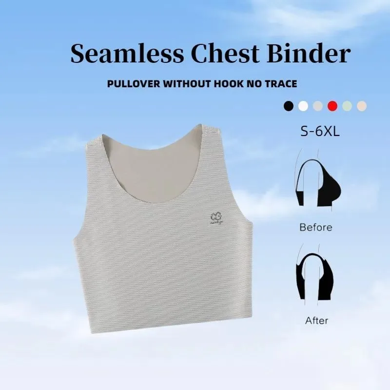 

Seamless Pullover Chest Binder Sportswear Thin Vest Breathable Sports Bra No Trace