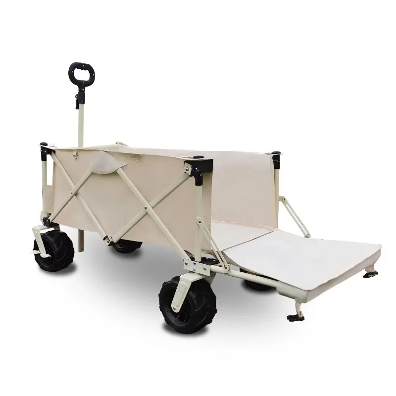 Outdoor Garden Camp Trolley Beach Cart Collapsible Folding Utility Hand Carts Trolley Folding wagon stroller Rear Open