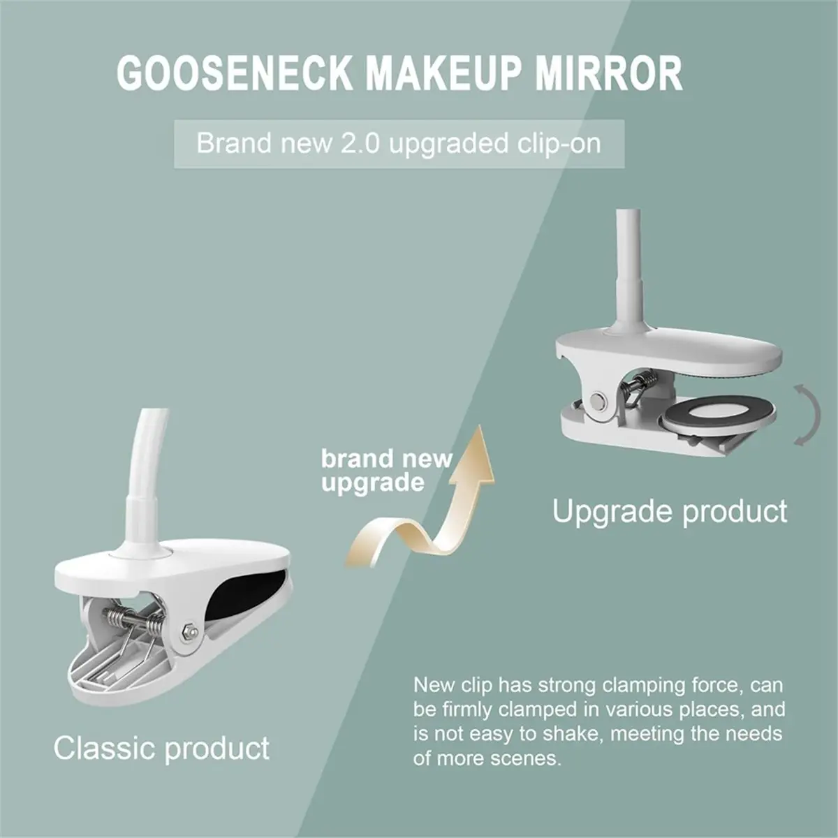[NEW] 10X Magnifying Clip on Makeup Mirror Gooseneck, 6.5