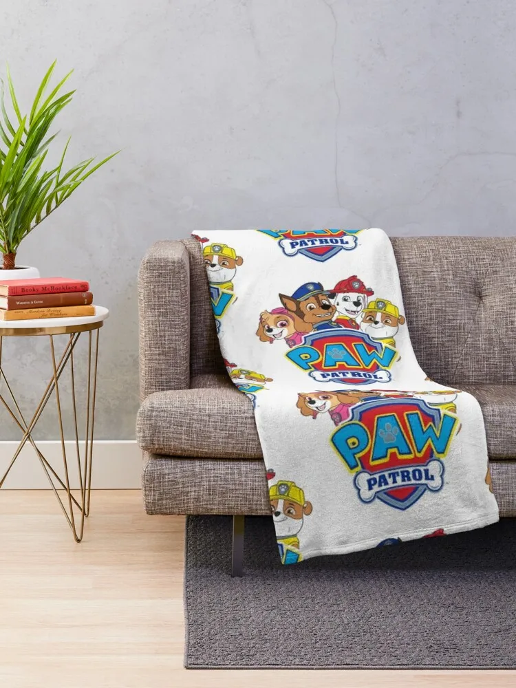 Logo Paw Patrol avec chiots essentiel Throw Blanket sofa bed Summer Quilt christmas decoration Blankets