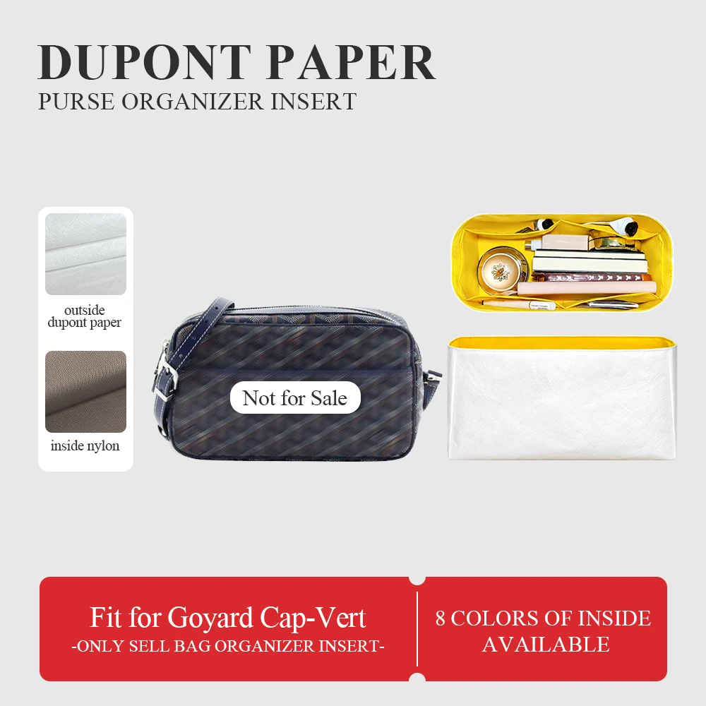 Dupont Paper Purse Organizer Insert Fit for Goyard Cap-Vert Lightweight Inner Liner Storage Bag In Bag Inside Organizer Bag