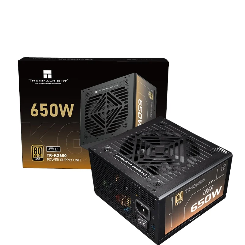 Thermalright TR-KG650 Fuente de Alimentación ATX3.1 de 650W, Módulo Completo, Certificación Gold, Salida de CC de 700W, para Computadoras de Escritorio y Servidores, Potencia Máxima de 650W, 12V