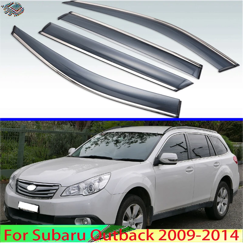 

For Subaru Outback 2009-2014 Plastic Exterior Visor Vent Shades Window Sun Rain Guard Deflector 4pcs 2010 2011 2012 2013