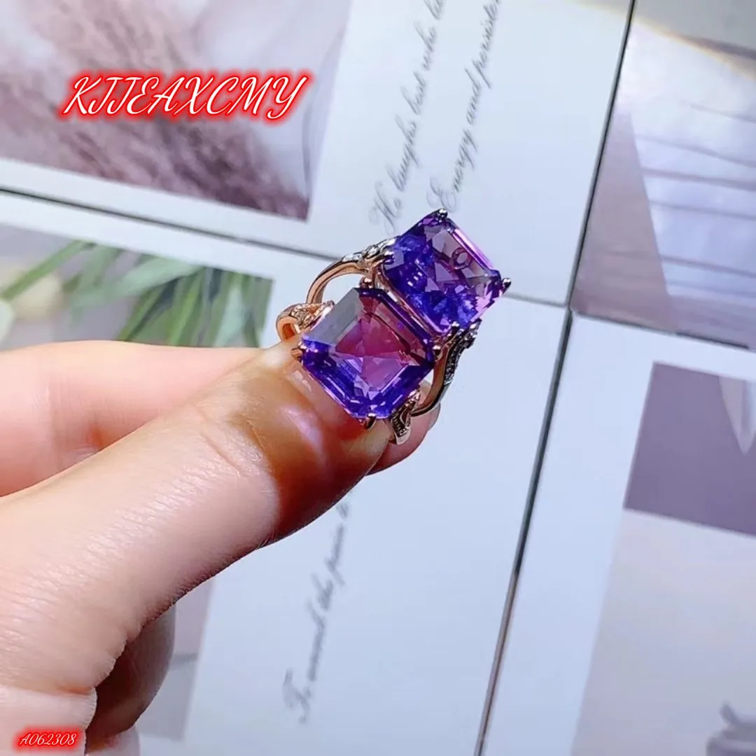 

KJJEAXCMY Brand Boutique Jewelry 925 Sterling Silver Amethyst Women's Colorful Gemstone Luxury Ring Girl Handmade Ancient Method