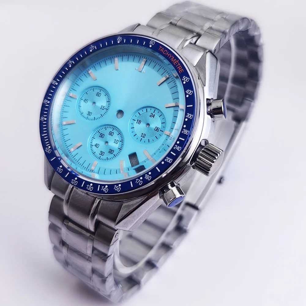 40 مللي متر حافظة ساعة حافظة من الفولاذ المقاوم للصدأ حزام ومينا لساعة يد تعمل بالحركة VK63 VK63 أجزاء إصلاح ملحقات الساعة