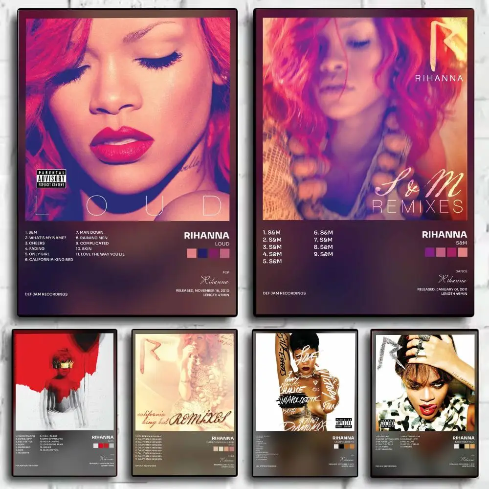 Singer R-Rihanna Poster Decorative Wall Art Print Poster Room Decoration Bedroom Home Office Gift Idea
