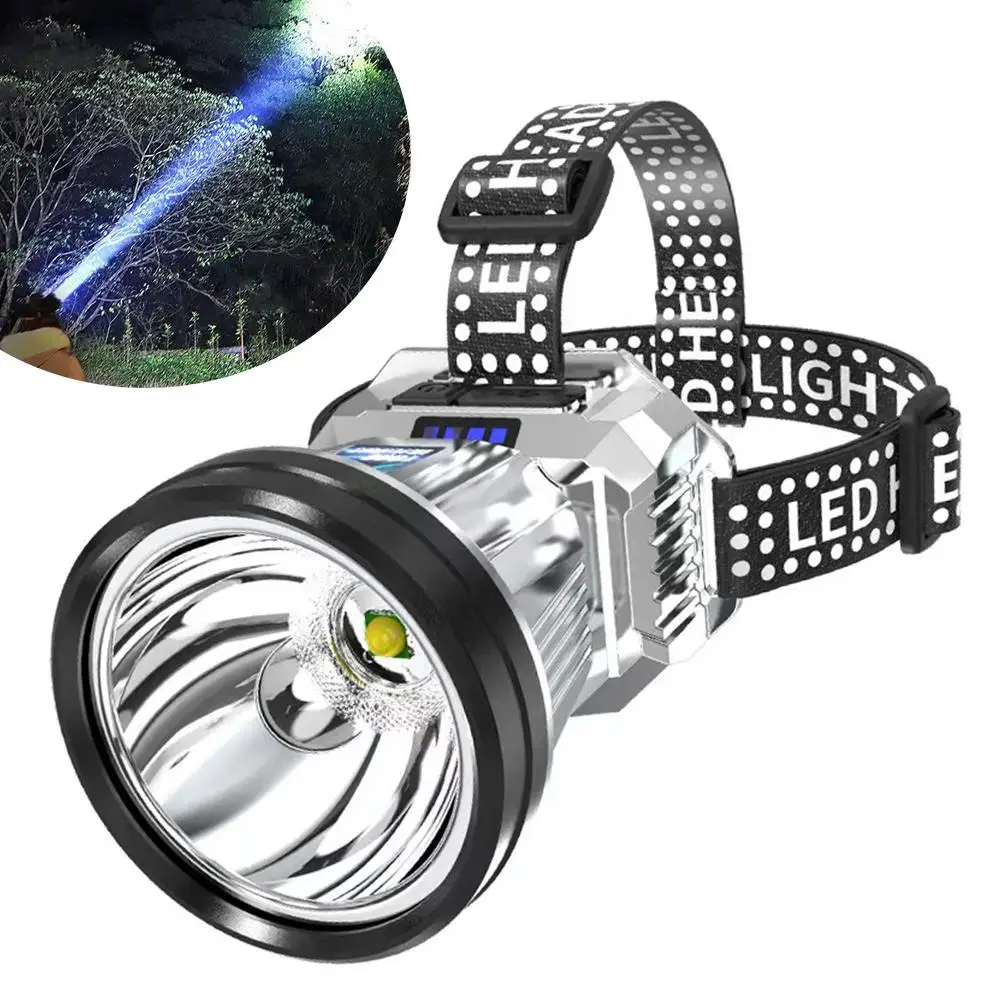 LED Rechargeable Headlamp High Lumens Super Bright Head Mounted Head Light Work T2N3