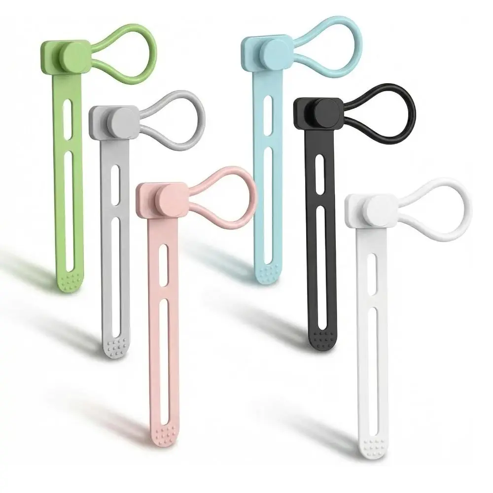 5pcs Practical Multipurpose Cable Ties Tangle-Free Adjustable Length Cord Organizer Reusable Cord Management Straps Home Office