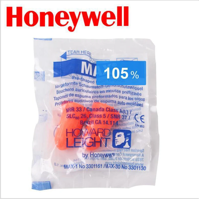 Imagem -03 - Honeywell-tampões de Redução Máxima de Ruído Ear Plugs de Espuma Macia Rolha de Orelha à Prova de Ronco Max1 Earmuff Snr 37db Nrr 33db 200 Pares