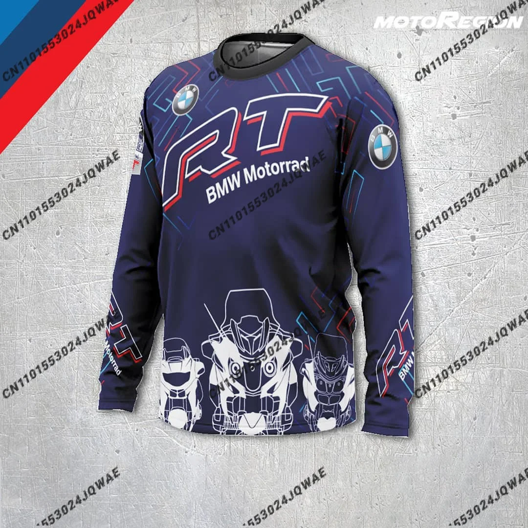 

BMW New Motorcycle Racing Suit Men Motocross Oversized Breathable Quick Drying Long Sleeved Jersey Women Fashionable Casual Tee