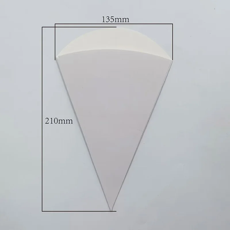 100pcs Cone Shape Paper Crepes Box Pancake French Fries Crepe Holder Food Packaging Bag  Festival Party Supplies