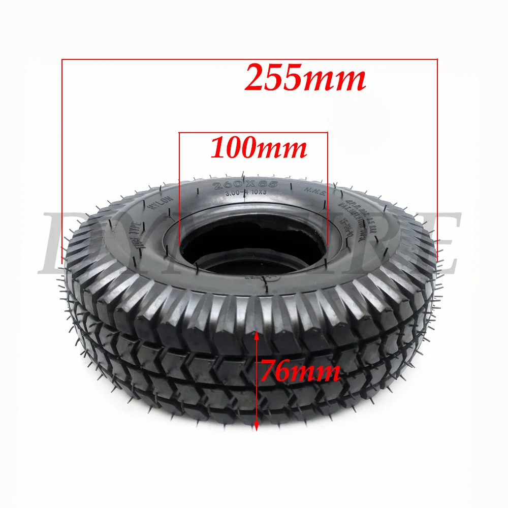 260x85 Tire 3.00-4 Inner Tube Outer Tyre for Electric Scooter Mini Go-Kart ATV 10 Inch Pneumatic Wheels Replacement Parts