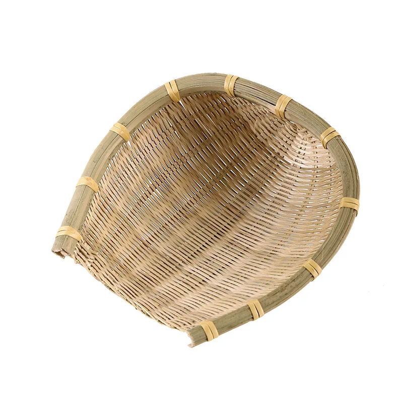 ‌Handwoven Bamboo Fruit Basket Set-Multi-Use Snack Tray & Farmhouse Decor with Vintage Winnowing Tray (Eco-Friendly Organizer)‌